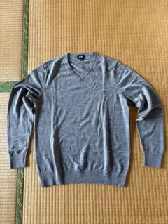 UNIQLO メリノVネック セーター Lグレー