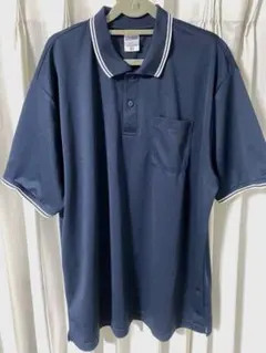 ネイビー ポロシャツ 白ストライプ