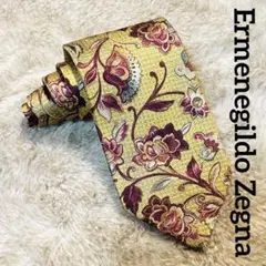 美品★Ermenegildo Zegna 花柄ネクタイ イタリア製のサムネイル