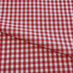 2mカット　赤と白のギンガムチェック　 綿生地　ハンドメイド入園準備　入学準備