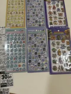 キャラクター立体シール 6パックセット