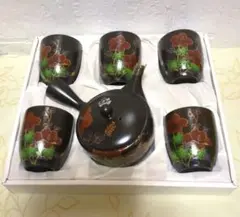 KOYO 常滑焼　弘洋　急須と湯呑み5個セット　花デザイン