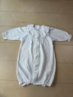 赤ちゃんの城　ツーウェイドレス　うさぎステッチ　50〜70 オフホワイト