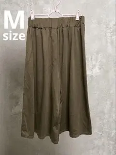 ガウチョパンツ　カーキ　グリーン　ゆったり　レディース　ヴィンテージ　春夏秋冬