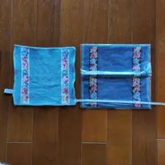 FEILER フェイラー青色 花柄タオルハンカチ 2枚セット