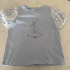 エルサ プリント Tシャツ 水色 フリル袖　アプレレクールのサムネイル