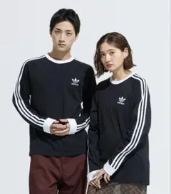 adidasロングスリーブTシャツスリーストライプ