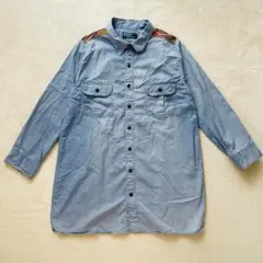 【XXLサイズ】ポロバイラルフローレン デニムシャツ 長袖 柄入り