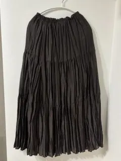 【新品未使用】ミラオーウェン　ダークブラウン プリーツスカート