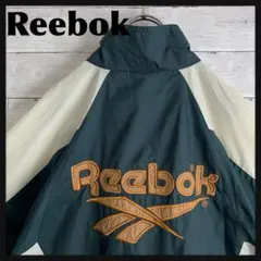 【希少】古着 リーボック Reebok ナイロンジャケット 両面刺繍ロゴ 好配色