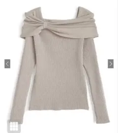 GRL リボンカラーリブニットトップス[ks206]