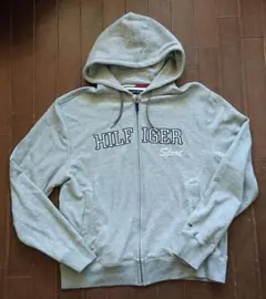 トミーヒルフィガーTOMMY HILFIGER☆ロゴグレーパーカー☆サイズM