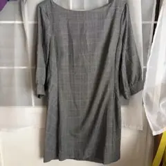 H&M グレー チェック ミニワンピース