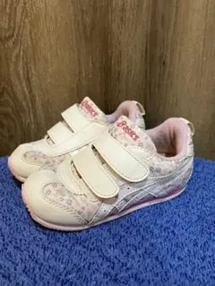アシックス キッズシューズ 花柄 ホワイト/ピンク