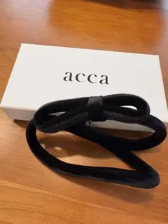 acca ベロア リボン ヘアバンド ブラック　新品のサムネイル