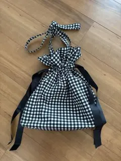 ギンガムチェックトートバッグ　2way リボントートバッグ