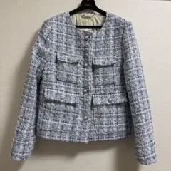 ZARA ノーカラーツイードジャケット