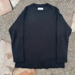 STUDIOUS ブラック リブ編み セーター　ブラック