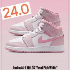 【新品24cm】NIKE｜エアジョーダン１MID GS｜ピンク/ホワイト