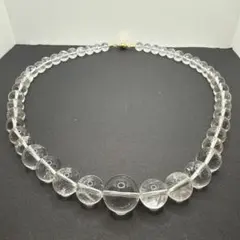 水晶 サイズグラデーションネックレス