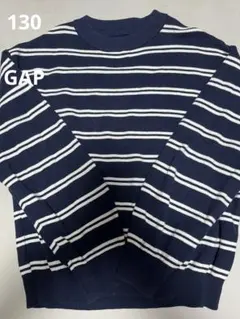 ネイビーとホワイトのストライプセーター