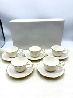 未使用保管品　ノリタケ アイボリー　チャイナ カップ＆ソーサー 5客セット