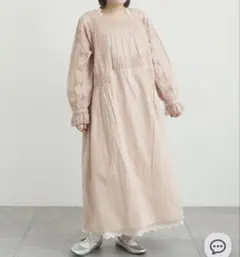 Samansa Mos2 ローズ柄レーススクエアネックワンピース