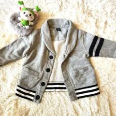 【80cm】ベビーGAP グレー ボタン付き カーディガン 男の子