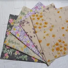 ⑦綿麻生地　５枚セット(お値下げ中♪)