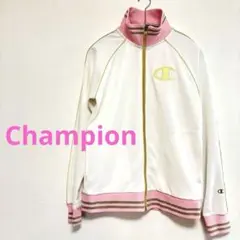 ★Champion ハイネック刺繍ロゴ・ゴールドライン付きトラックジャケットLのサムネイル