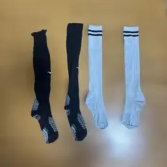 MIZUNO サッカー ソックス 2足セット ブラック ホワイトのサムネイル