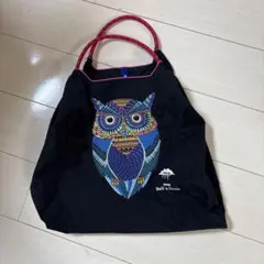 ボールアンドチェーン モルガ コラボ エコバッグ フクロウ柄 ブラックM？