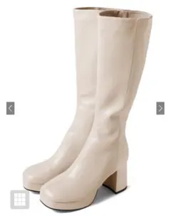 GRL センターシームチャンキーヒールレザーロングブーツ gd1431