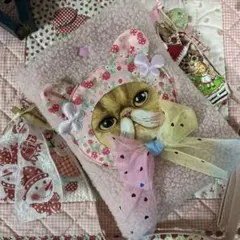 プードルボア生地のサコッシュ❣️ショルダーベルト付❣️ぷくぷくマスコット付❣️Xmas