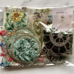 インド刺繍　はぎれ　24種類　大容量　まとめ売り　ハンドメイド　リボン