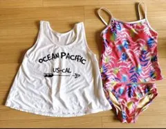 【オーシャンパシピック】水着 タンキニ4点セット140cm