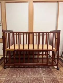 ヤトミ　ベビーベッド　ハピネス　70×120cm キャスター付きのサムネイル