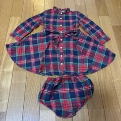 Ralph Laurenラルフローレン　チェックワンピース24M クリスマス