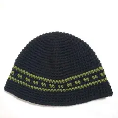 クラッシャーハット　クロシェハット　ビーニー　バケットハット　ニット帽　ブラック