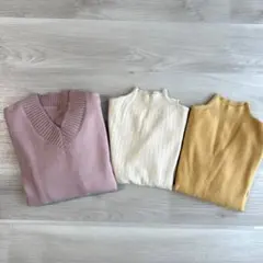 洋服レディース　まとめ売り　ニット3点セット　冬服　春服　シンプル