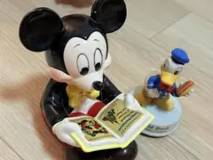 極美品 ディズニー 木製からくりオルゴール ミッキー ドナルド