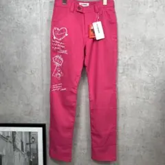 MU SPORTS ゴルフウェア パンツ L ピンク プリント レディース