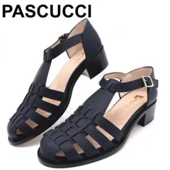 【美品】PASCUCCI パスクッチ グルカサンダル　パンプス　 36 紺