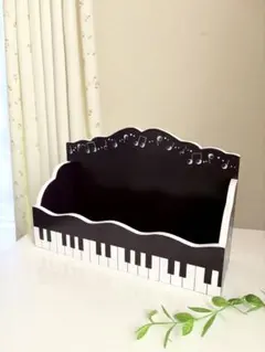 シンプルなピアノ鍵盤模様の小物入れ　ピアノ教室　ピアノ雑貨　ピアノグッズ