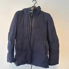 UNIQLO フード付きダウンジャケット S ネイビー