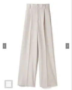 センタープレスワイドタックロングパンツ/ホワイト系スラックス