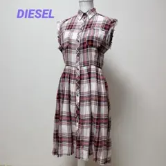 DSQUARED2タータンチェック柄ノースリーブ ブラウス36マスタード 