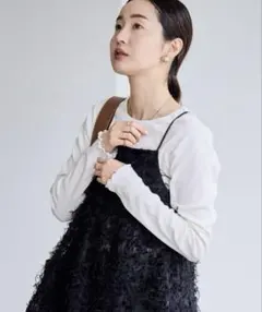 coen コーエン メローリブクルーネック ロンT ライトグレー Mサイズ