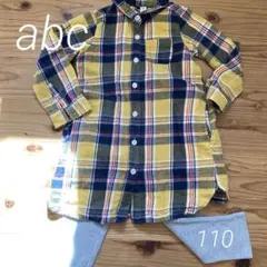 チェック柄シャツワンピース 110