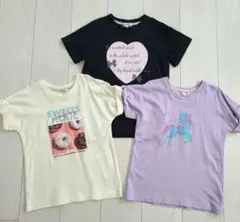 シューラルー　半袖Tシャツ　ハート　ドーナツ　ユニコーン　３枚セット　130のサムネイル